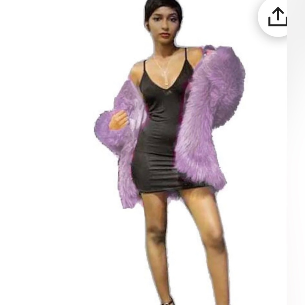 Purple fur coat